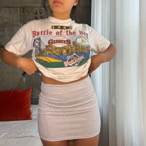 women’s white rhinestone skirt